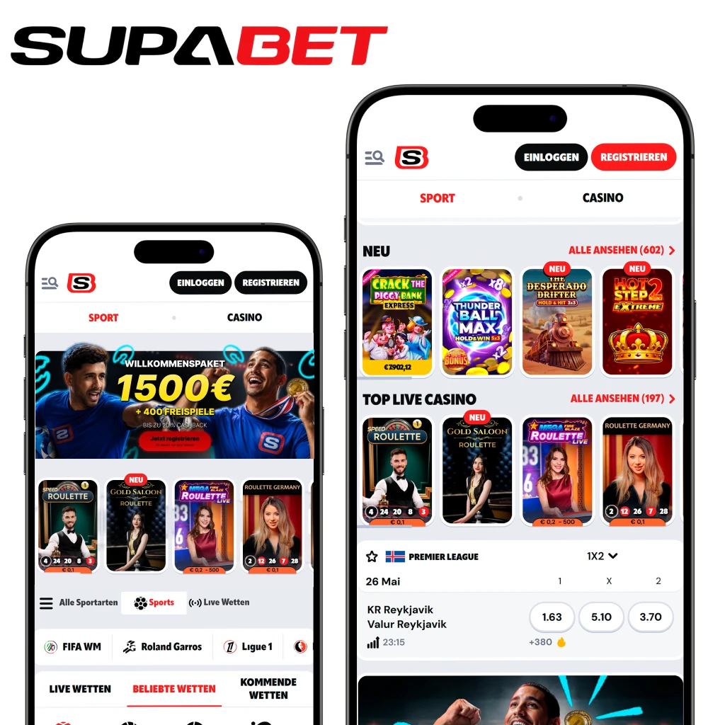 Anmeldung und Login bei supabetcasinos.de