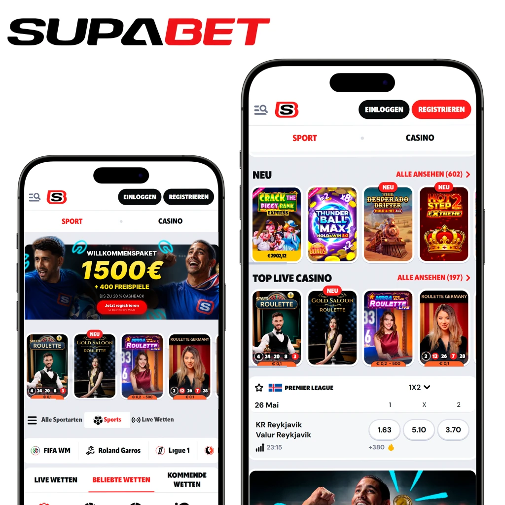 Anmeldung und Login bei supabetcasinos.de